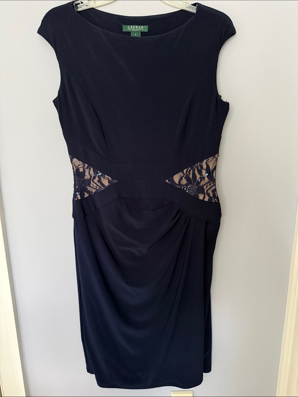 Lauren Ralph Lauren Navy Dress with Lace Insets